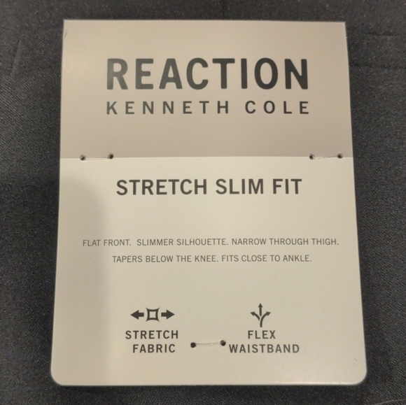 Reaction Kenneth Cole Stretch Slim Fit Black Dress Pants - Picture 9 of 9